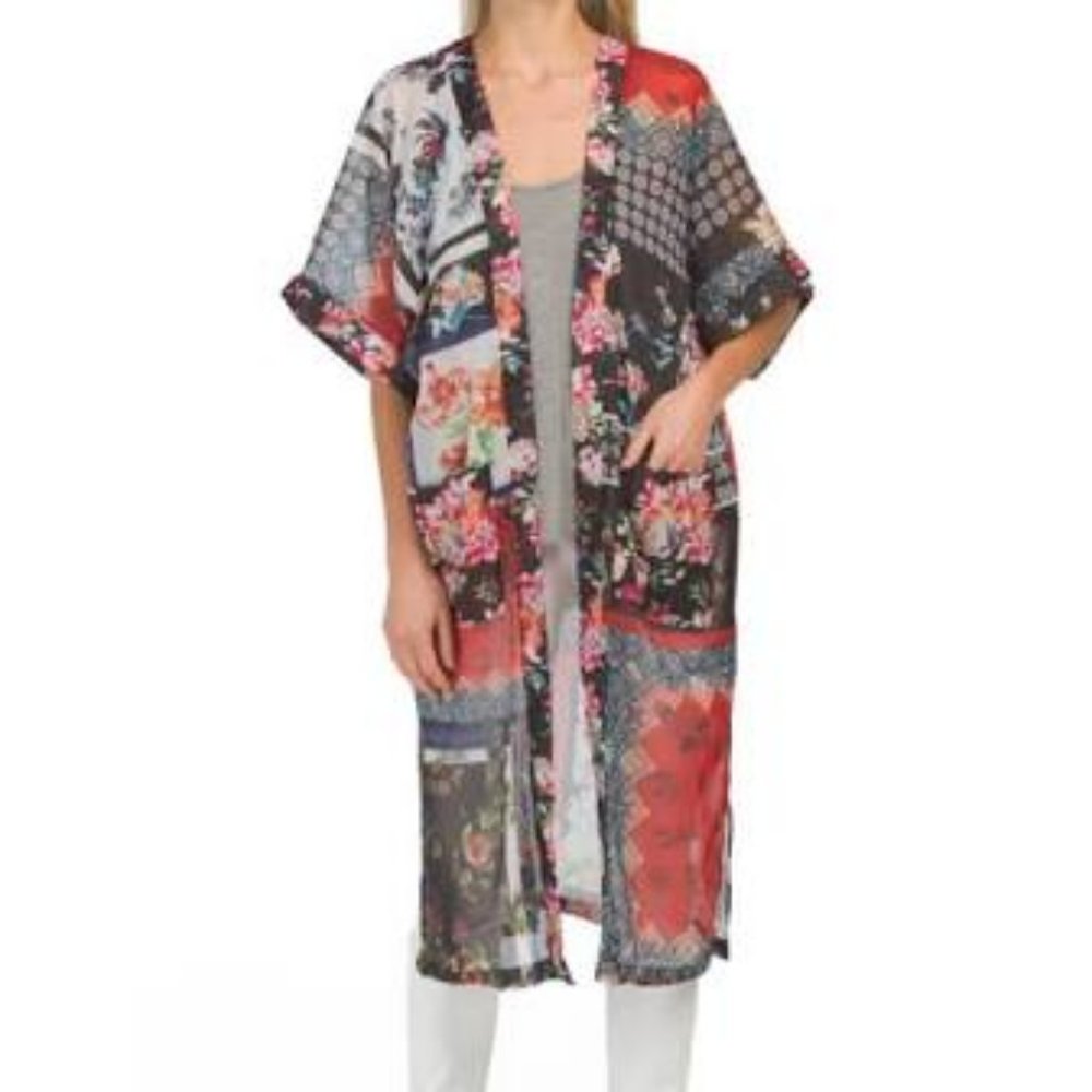 NWOT Rachel Zoe Sheer Floral Kimono Top - One Size